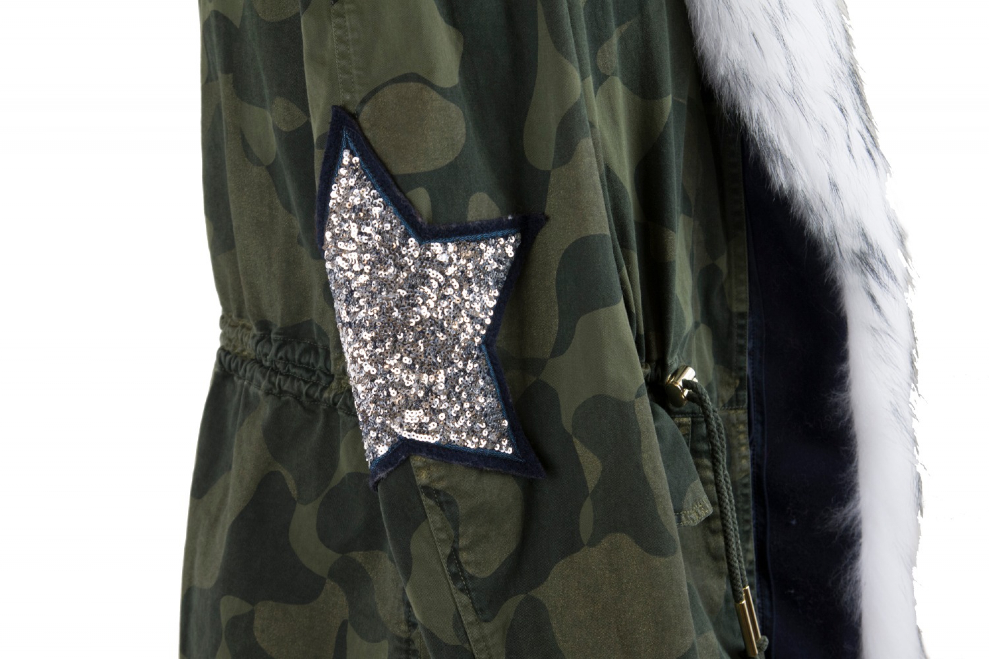 parka Project Foce militare bordo volpe ghiaccio