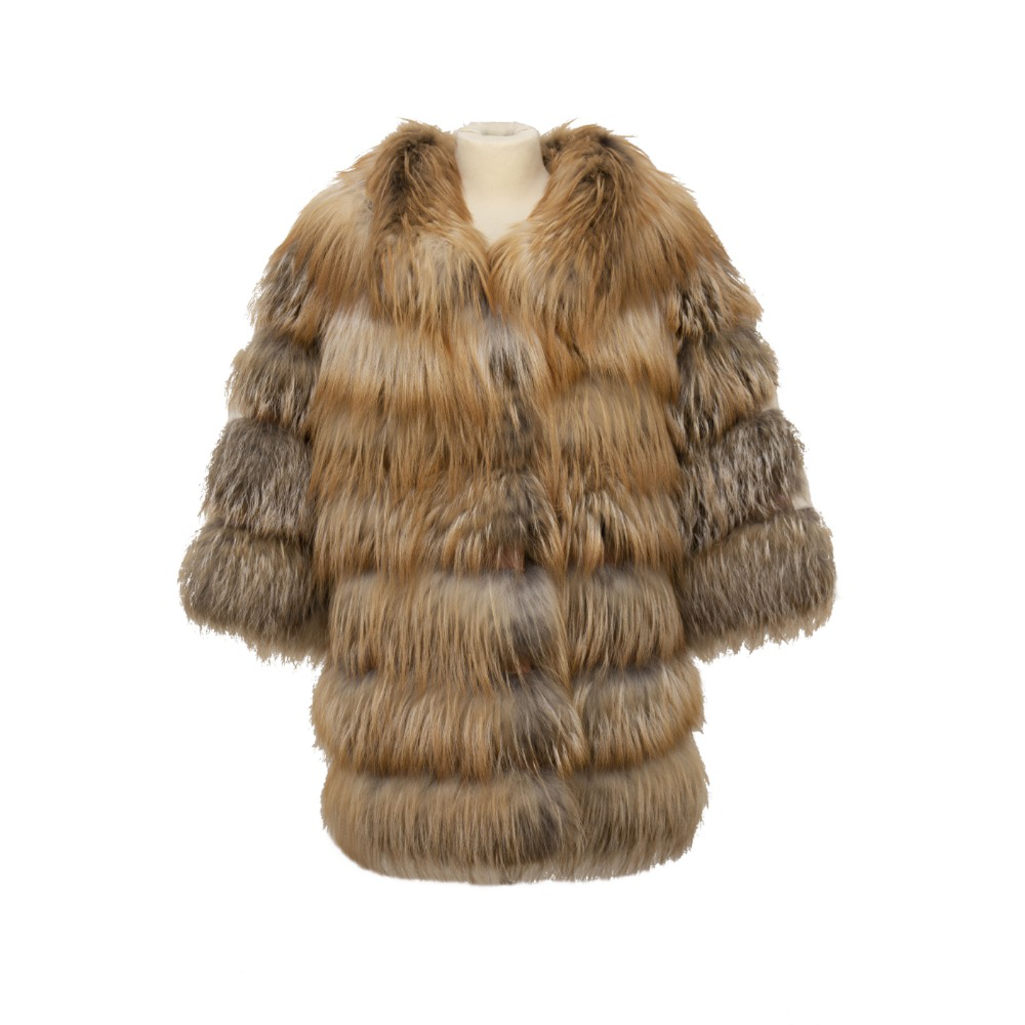 giacca volpe golden naturale manica 3/4
