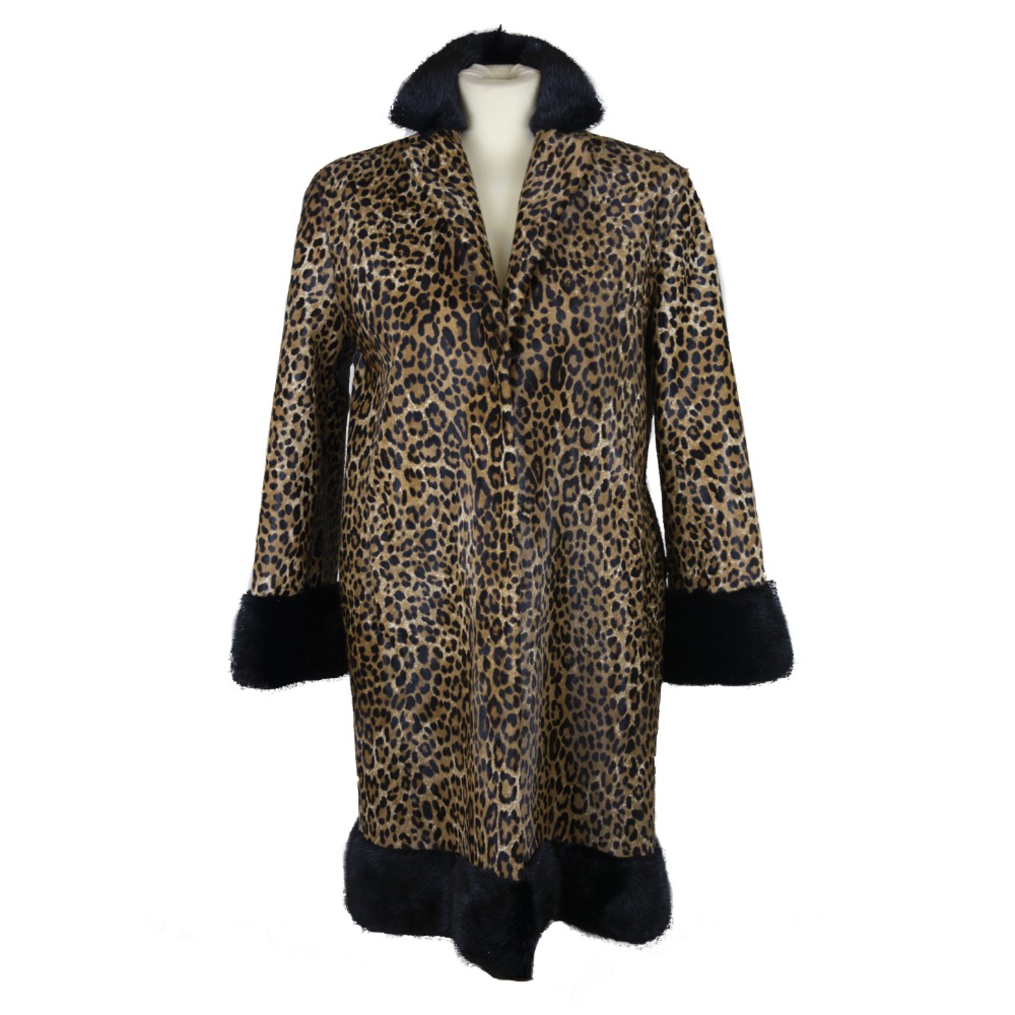 cappotto cavallino bordato visone black