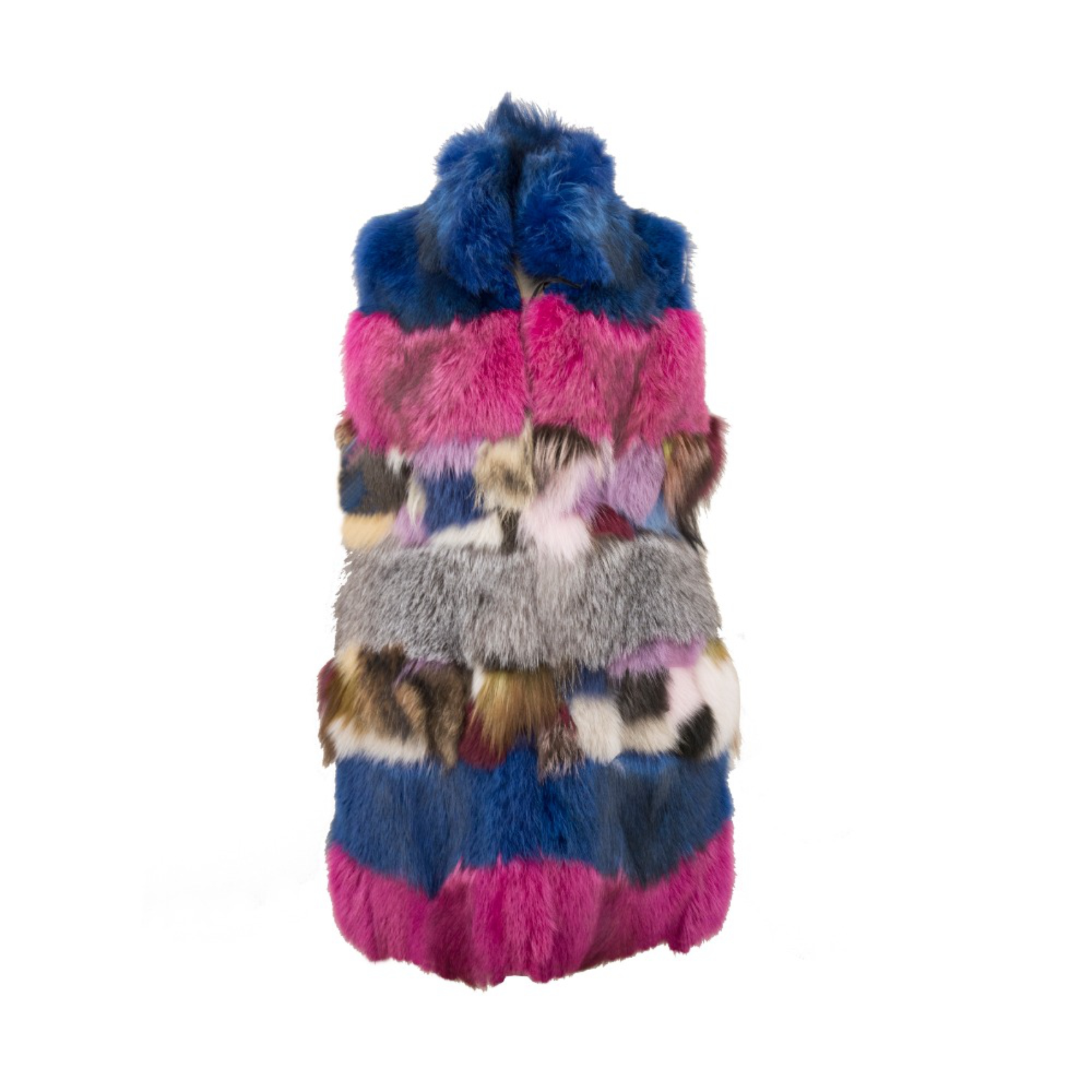 gilet lungo patchwork volpe