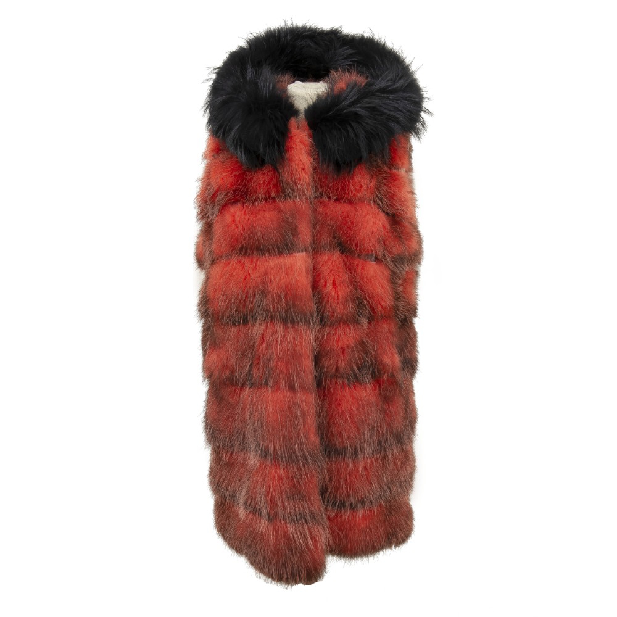 gilet opossum cappuccio bordato di volpe